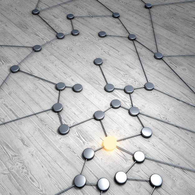 Concept de connexion marché cible cyberspace base de données des clients rendu 3d