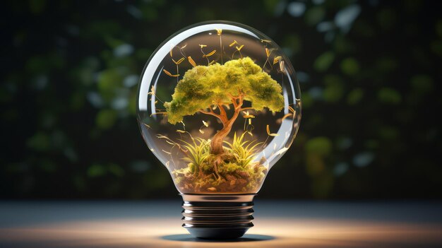 Concept de conservation de l'environnement de l'arbre dans une ampoule