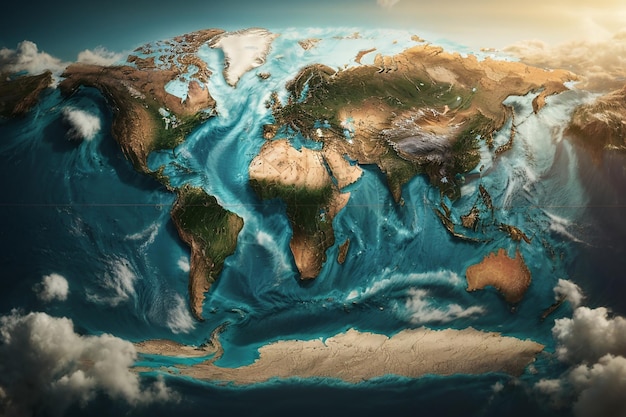Concept de conservation de l'environnement de la carte du monde de la mondialisation mondiale