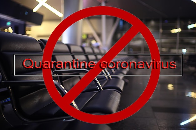 concept coronavirus interdiction de vol aéroport déportation malade quarantaine contamination danger