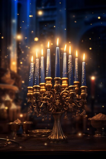 Photo le concept créatif de hanukkah poste