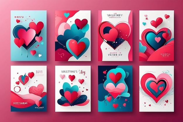 Concept créatif d'un jeu de cartes de la Saint-Valentin