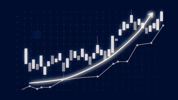 Concept de croissance d'entreprise dans un graphique allusif montrant le bénéfice des ventes marketing