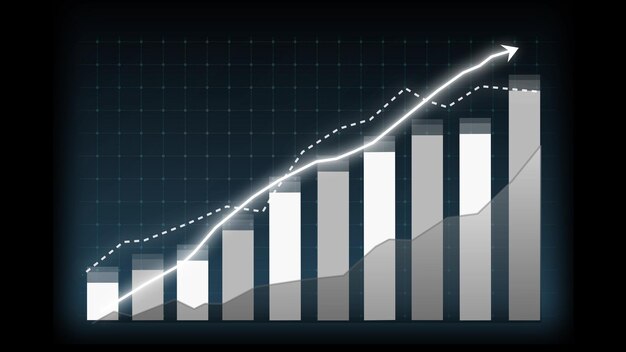 Concept de croissance d'entreprise dans un graphique allusif montrant le bénéfice des ventes marketing