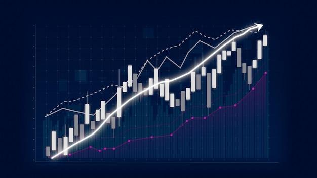 Concept de croissance d'entreprise dans un graphique allusif montrant le bénéfice des ventes marketing