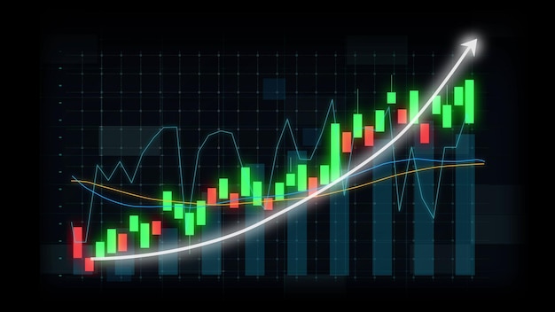 Concept de croissance d'entreprise dans un graphique allusif montrant le bénéfice des ventes marketing