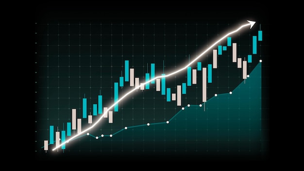 Concept de croissance d'entreprise dans un graphique allusif montrant le bénéfice des ventes marketing