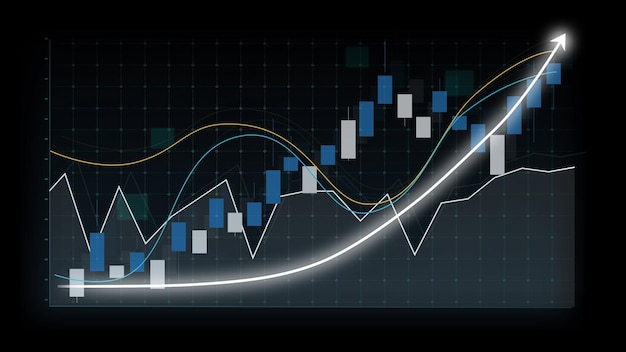 Concept de croissance d'entreprise dans un graphique allusif montrant le bénéfice des ventes marketing