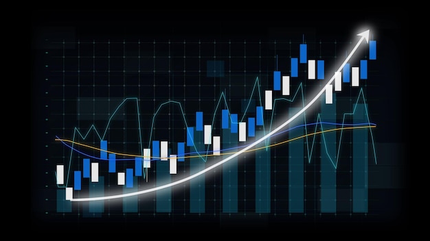 Concept de croissance d'entreprise dans un graphique allusif montrant le bénéfice des ventes marketing