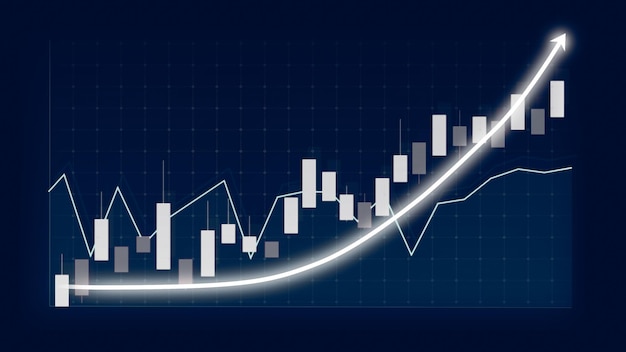 Concept de croissance d'entreprise dans un graphique allusif montrant le bénéfice des ventes marketing