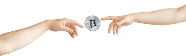 Concept de crypto-monnaie. Tendances des taux de change du bitcoin. Montée et chute du bitcoin.
