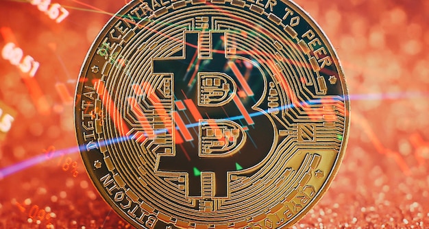 Concept de crypto-monnaie virtuelle Bitcoin Cryptocurrency Coins Stock Market Concept argent numérique et stock business