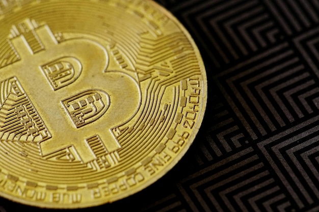 concept de cryptographie bitcoin argent numérique services bancaires en ligne
