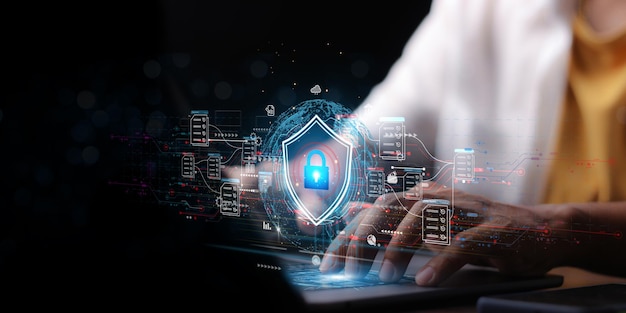 concept de cybersécurité connexion sécurité de l'information d'identification de l'utilisateur