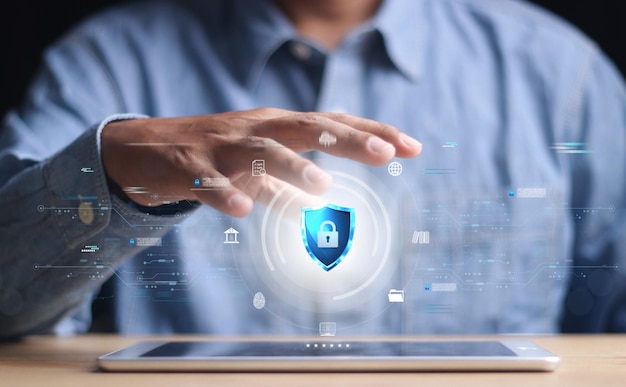 concept de cybersécurité Login Identification de l'utilisateur Sécurité de l'information et cryptage Internet sécurisé