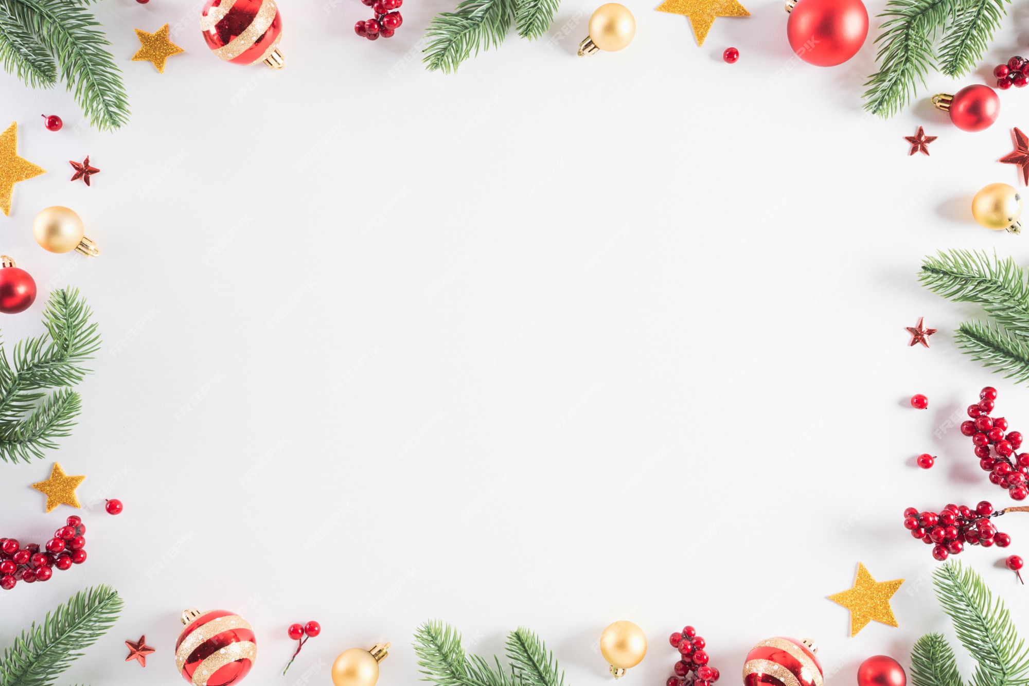 Concept de décoration de fond de Noël sur blanc Photo Premium