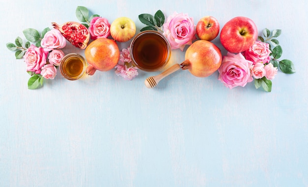 Photo concept de décoration de rosh hashanah pour les vacances du nouvel an juif