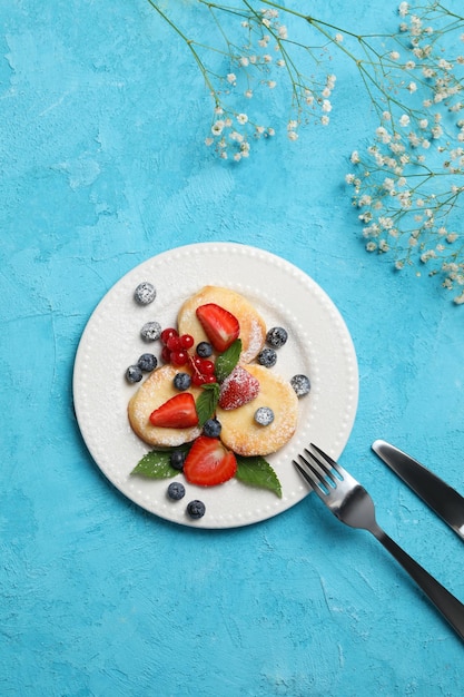 Concept De Délicieuses Crêpes Au Fromage Sucrées Vue De Dessus