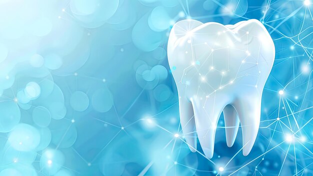 Photo concept de dentisterie numérique avec illustration de dent