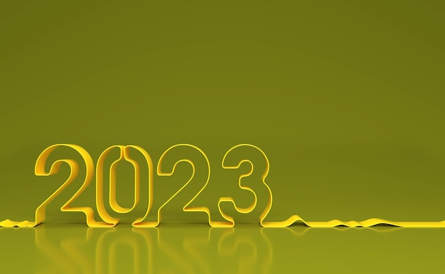 Concept de design créatif du Nouvel An 2023 - Image de rendu 3D