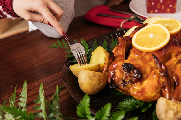 Photo concept de dîner de noël