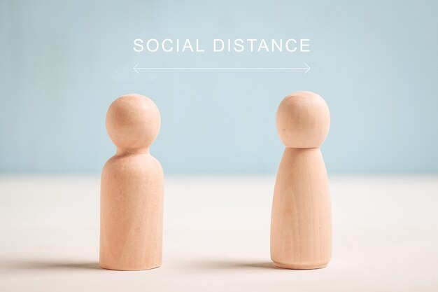 Concept de distance sociale - figures abstraites de personnes.