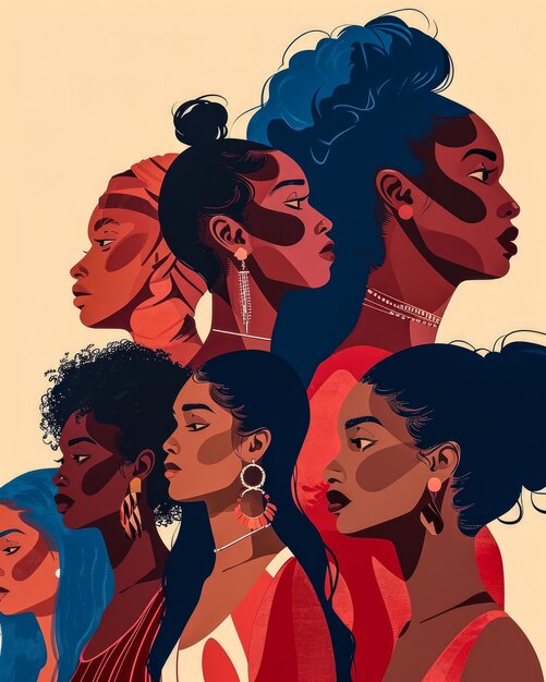 Concept de diversité dans l'illustration de portraits de femmes diverses