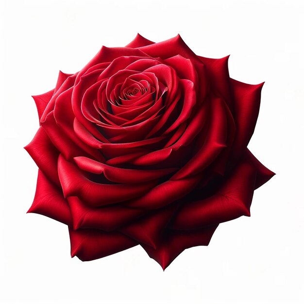 Concept du jour de la Saint-Valentin Une belle rose rouge isolée sur un fond blanc