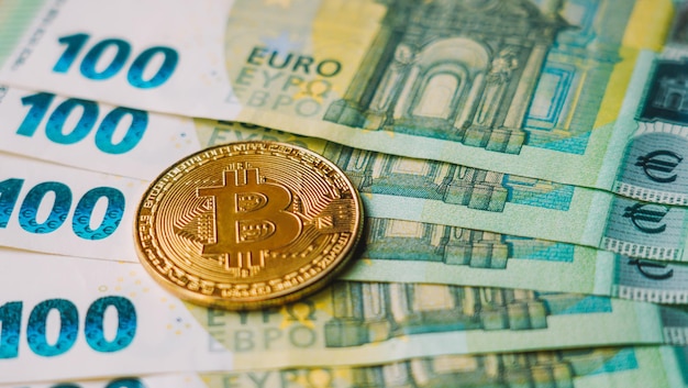 Concept de l'échange Bitcoin en Euro