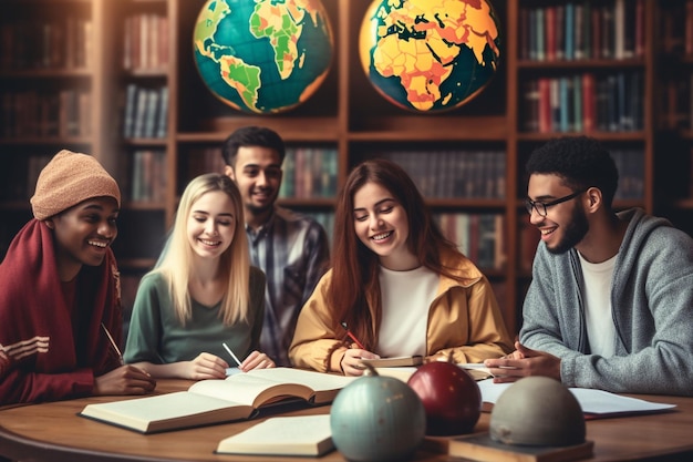 Photo concept d'éducation internationale avec les étudiants