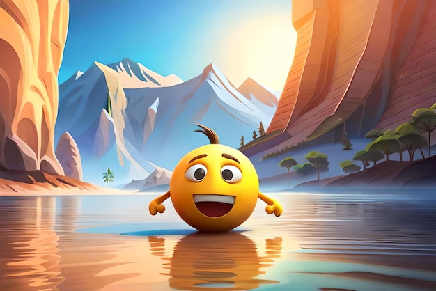 un concept d'emoji drôle une illustration 3D un emoji triste un emoji heureux