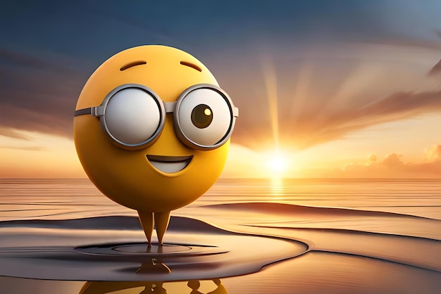 un concept d'emoji drôle une illustration 3D un emoji triste un emoji heureux