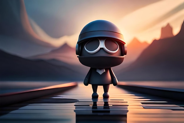 concept d'emoji de personnage triste dans un fond sombre style dessin animé 3D