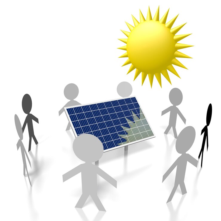 Photo concept d'énergie solaire solaire