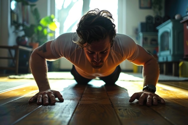 Photo concept d'entraînement physique adapté aux publications sur la santé et le bien-être