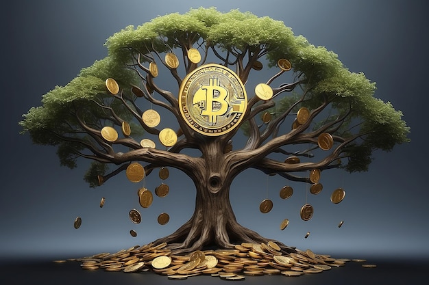 Concept d'entreprise de croissance d'investissement et de finance Homme d'affaires mettant une pièce de monnaie dans un pot de fleurs et arrosant un arbre d'argent vert