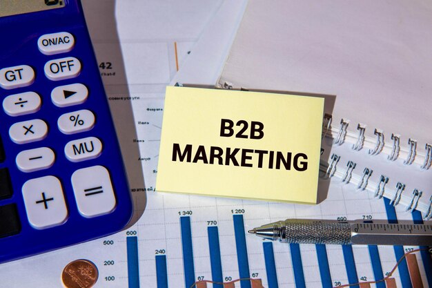 Photo le concept d'entreprise texte marcheting b2b