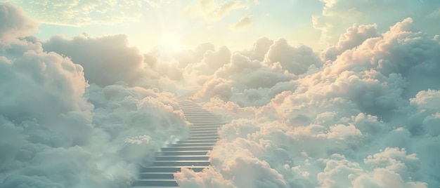 Le concept d'escalier en nuage pour le succès