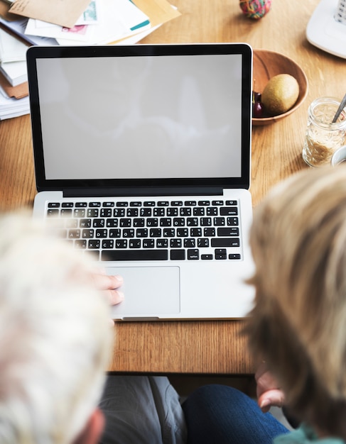 Concept D'espace De Copie Workspace Laptop Technology