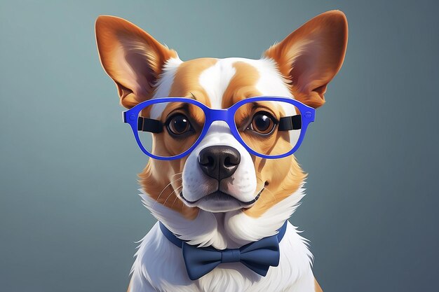 Le concept d'été du chien avec des lunettes généré par l'IA