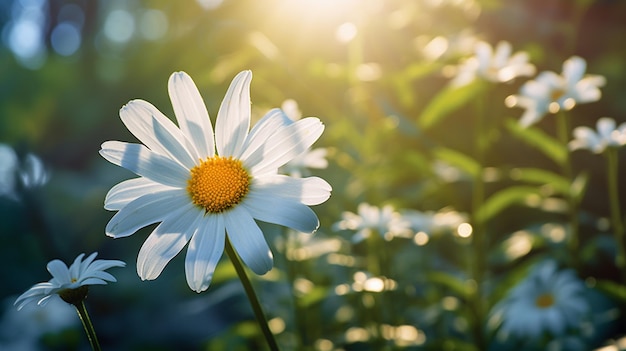 Photo le concept de la fleur de champ de la marguerite à la camomille