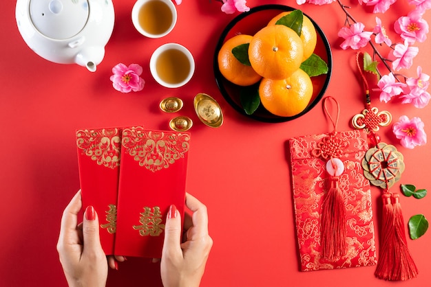 Concept de fond de décorations de festival du nouvel an chinois