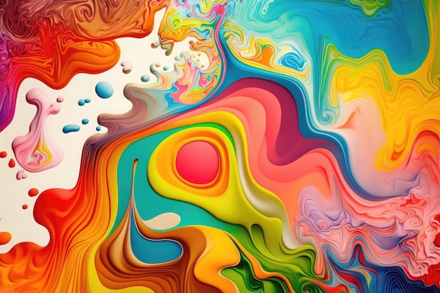 Concept de fond d'écran d'abstraction artistique solor in motion généré par l'IA de motif de peinture liquide