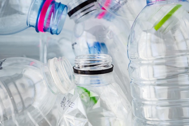 Concept de fond de recyclage de bouteilles en plastique