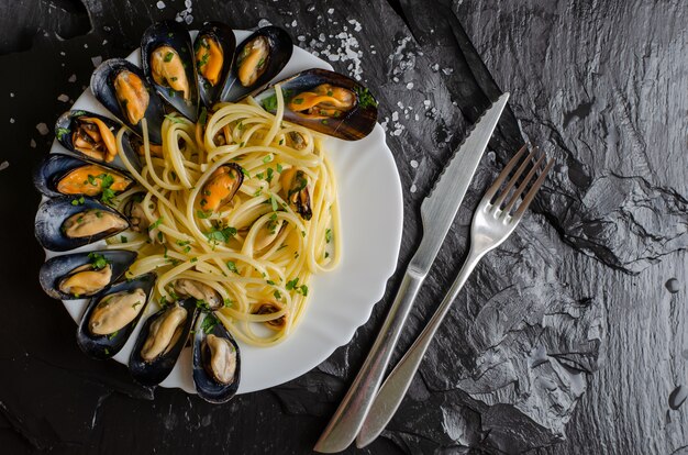 Photo concept de fruits de mer italiens