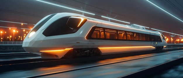 Le concept futuriste de train hexagonal 3D à grande vitesse est élégant et efficace.