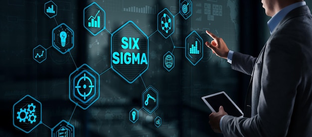 Concept de gestion Six Sigma visant à améliorer la qualité du travail d'une organisation ou d'une unité distincte