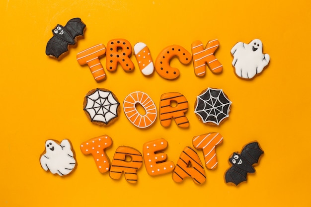 Photo concept d'halloween avec des cookies