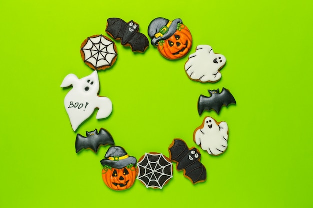 Concept d&#39;Halloween avec des cookies