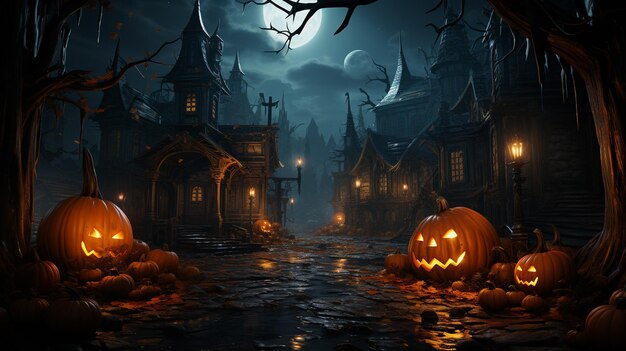 concept d'halloween une maison effrayante dans les bois illustration de haute qualité